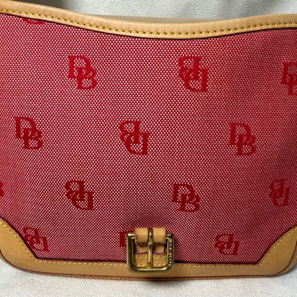 Red & Tan Dooney & Bourke Signature Canvas Vachetta Leather Crossbody bag - Picture 8 of 12